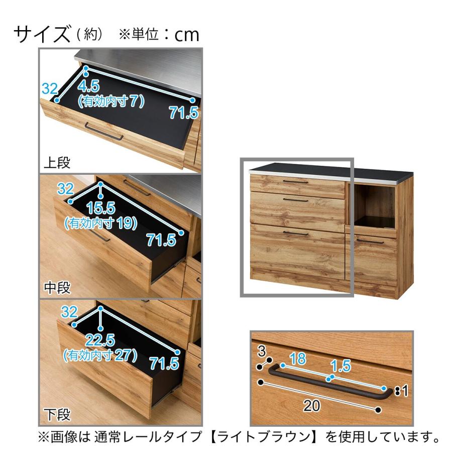 ニトリ（NITORI） キッチンカウンター(IM301 SHQ120 LBR/BK) : ニトリ 