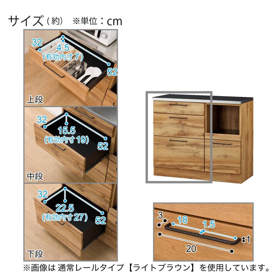 ニトリ（NITORI） ステンレス天板のキッチンカウンター ソフトクローズ