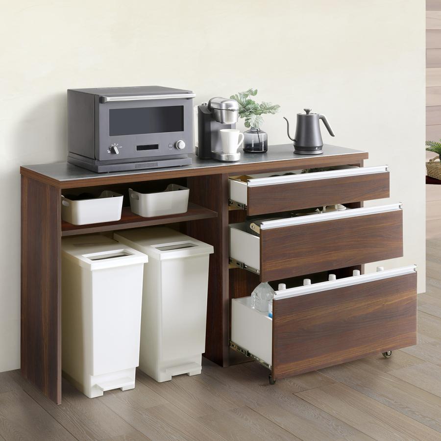 ニトリ セラミック天板カウンター (ダスト収納タイプ 幅160cm BR