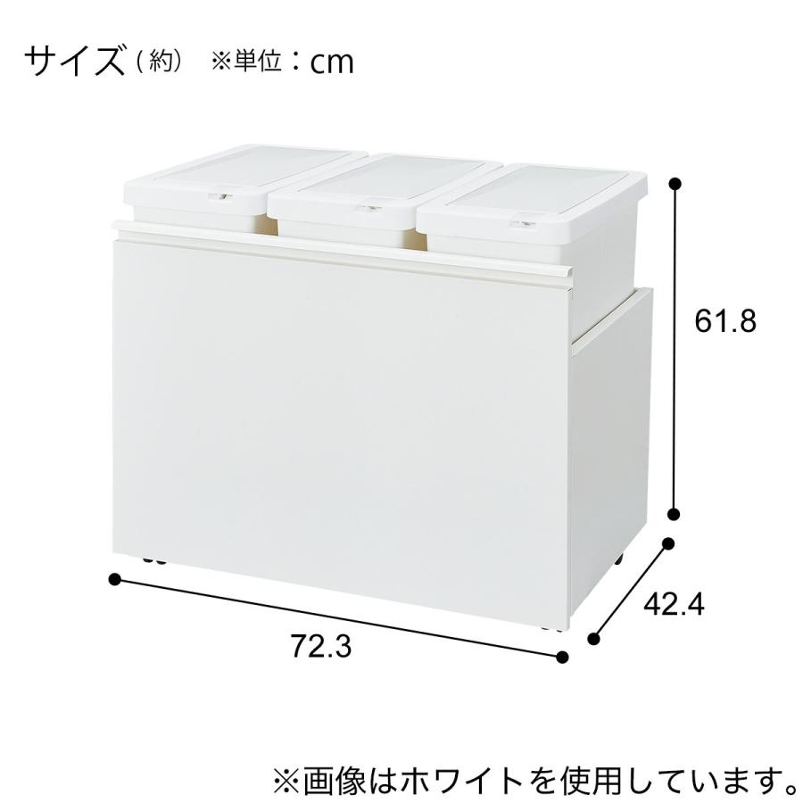 ニトリ（NITORI） RGダストワゴン(37L ホワイトトリプル) : ニトリ 
