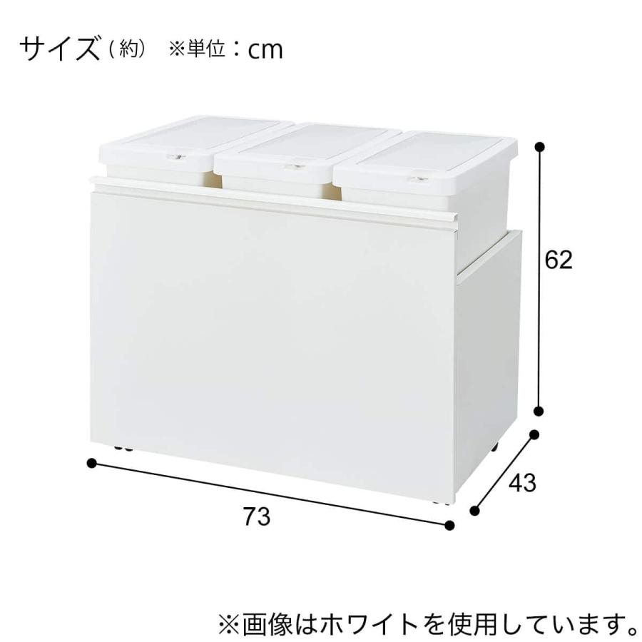 ニトリ（NITORI） RGダストワゴン(37L ブラックトリプル) : ニトリ