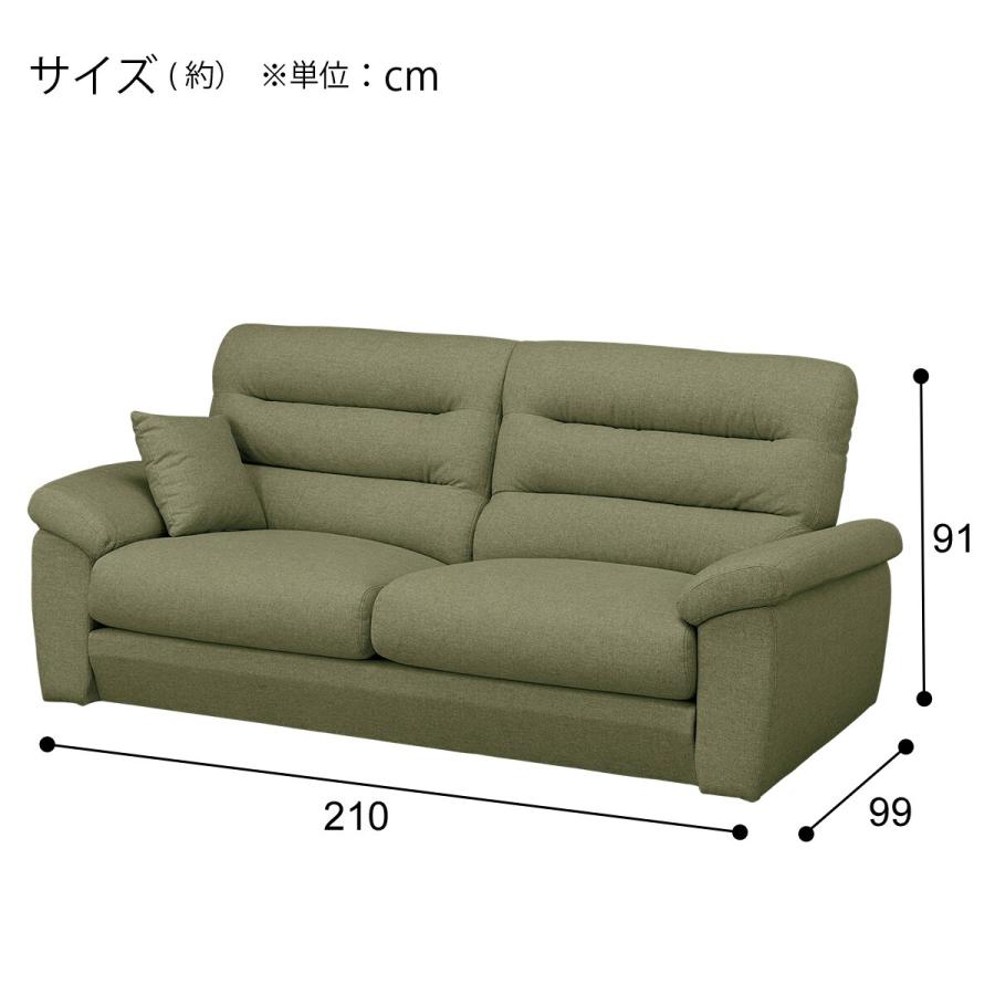 ニトリ（NITORI） 3人掛けソファ 布張りタイプ (Nポケット BS12 S-LO