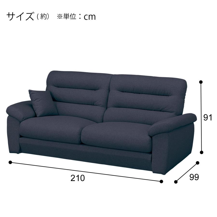 ニトリ（NITORI） 3人掛けソファ 布張りタイプ (Nポケット BS12 S-LO