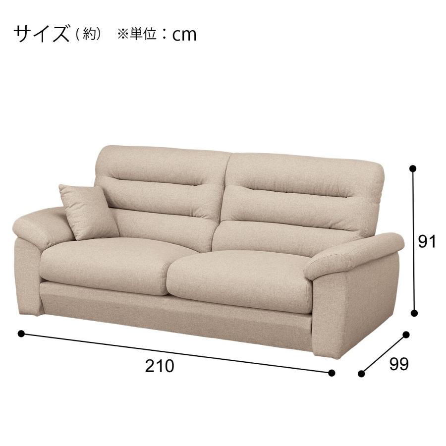 ニトリ（NITORI） 3人掛け布張りソファ(Nポケット BS12 H-LO Nシールド 