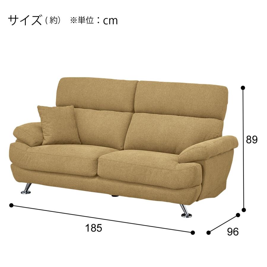 ニトリ 3人掛け布張りソファ(Nポケット BS13 AQ-YE) : ニトリ