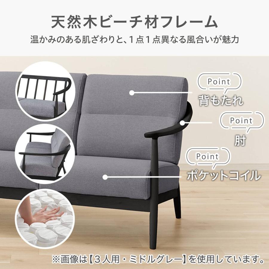 ニトリ（NITORI） 傷・汚れに強い 2人掛けソファ 布張りタイプ (N