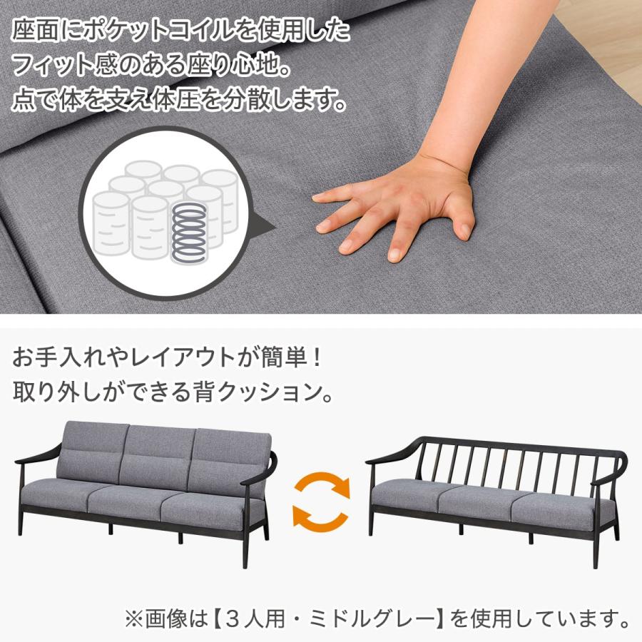 ニトリ（NITORI） 傷・汚れに強い 2人掛けソファ 布張りタイプ (N