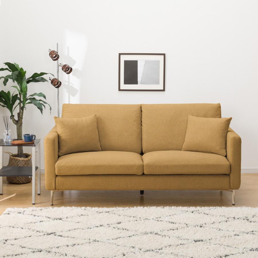 ニトリ ソファー ソファ 布張り3人掛けソファ スチール脚タイプ