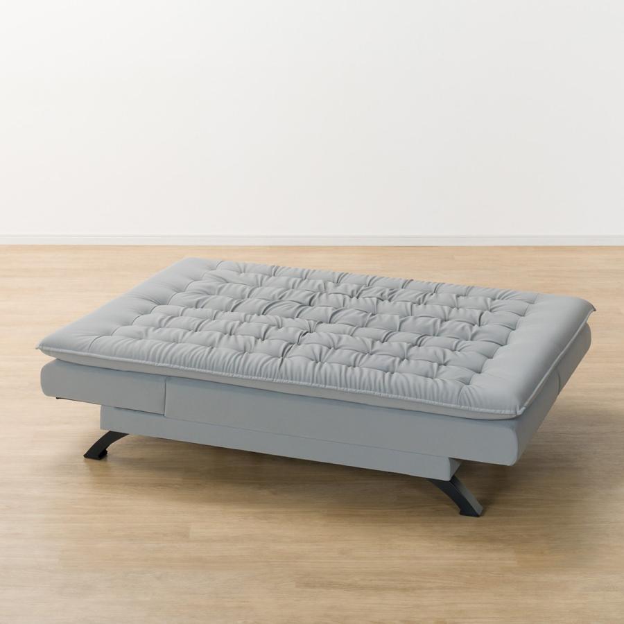 リクライニングソファベッド　ホワイト N-Shield CLEAN ニトリ 傷・汚れに強い合成皮革 2人掛けソファベッド(Nシールド