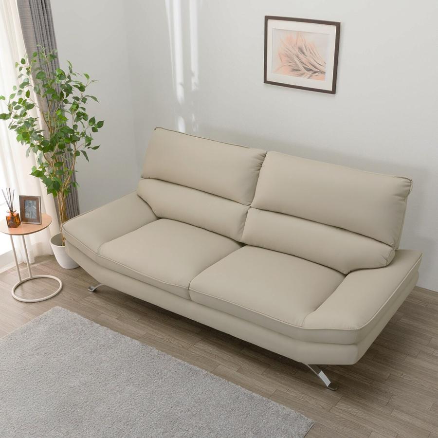 NITORI ソファ 革張り 3人掛け FR-03 BE おしゃれ d4672 NITORI ソファ 革張り 3人掛け FR-03 BE おしゃれ d4672