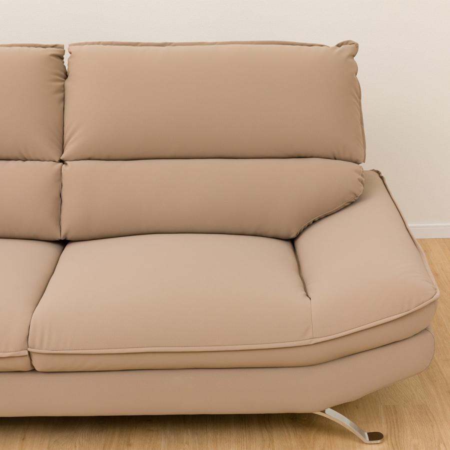 ニトリ 傷・汚れに強い合成皮革3人掛けソファ(FR03 BE) : ニトリ