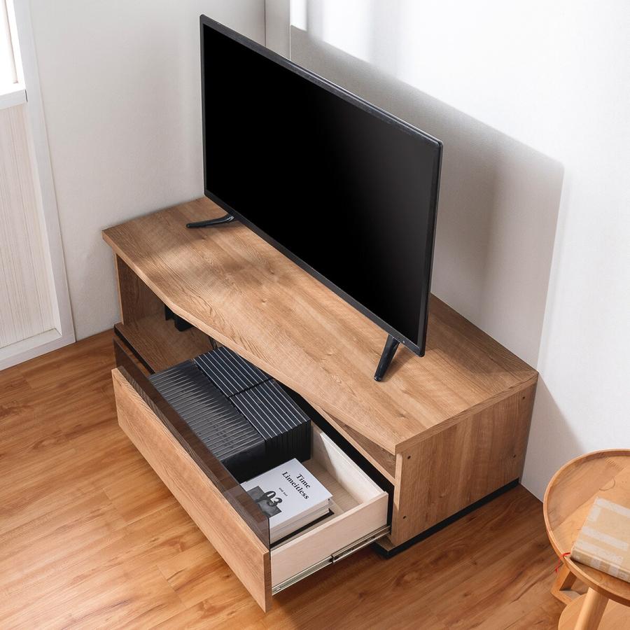 ニトリ　コーナーTVボード ニトリ（NITORI） コーナー有効活用 流線形テレビボード (左寄せタイプ