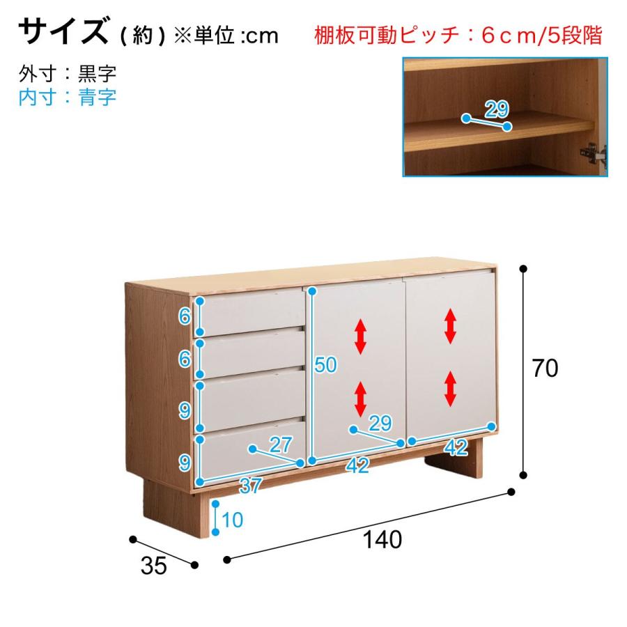 ニトリ ツートンカラーサイドボード (幅140cm) : ニトリ Yahoo