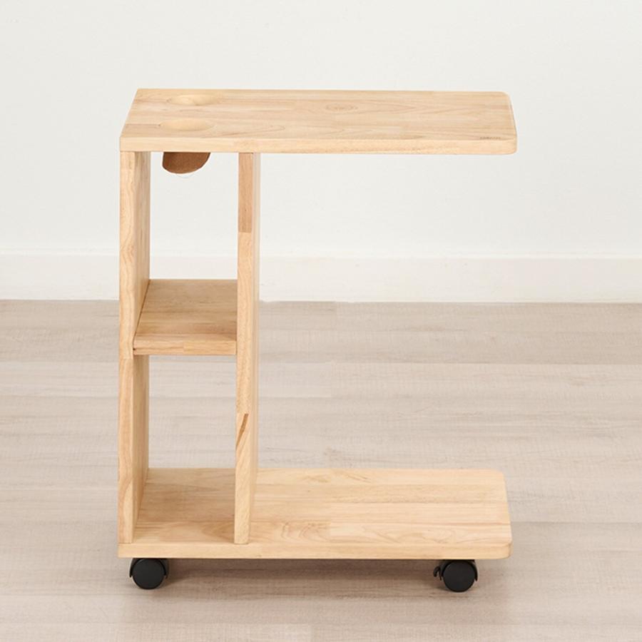 ニトリ 【NATURAL SIGNATURE】天然木 キャスター付きサイドテーブル