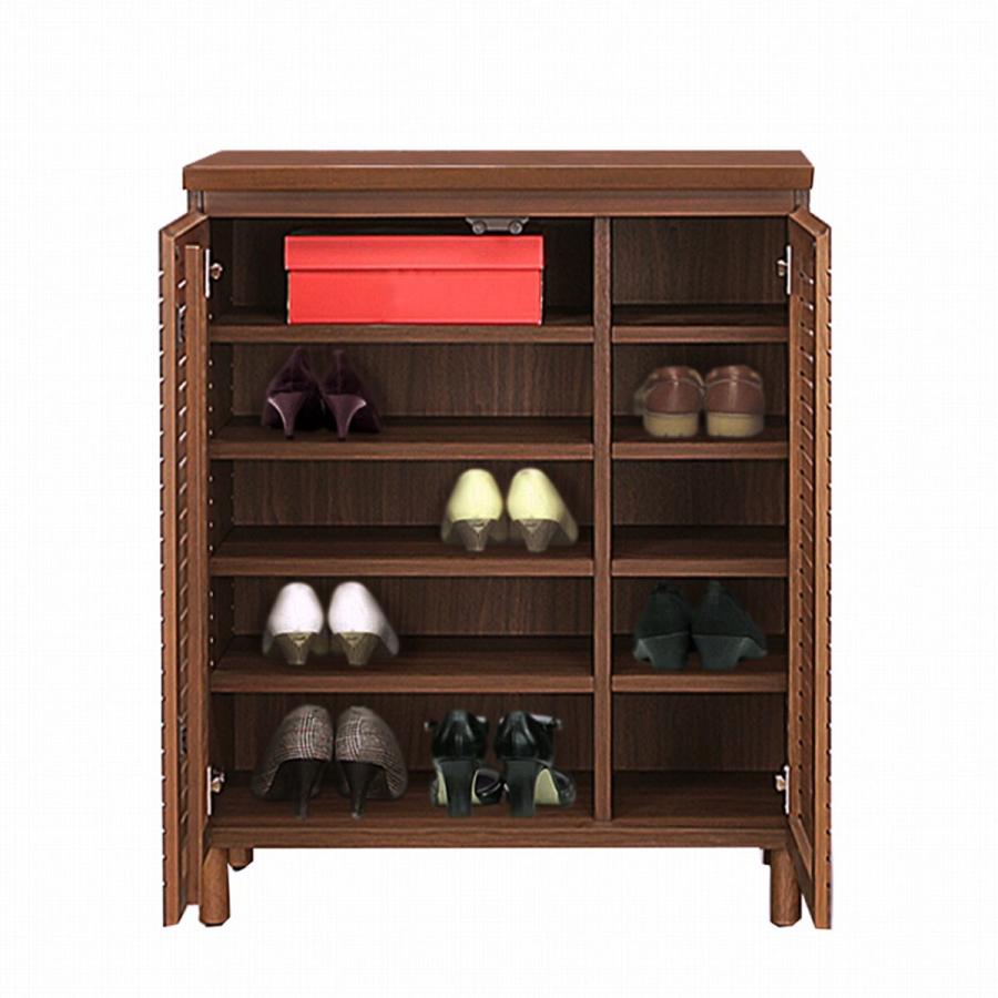 ニトリ 天然木工芸突板シューズボックス（80L WAL）玄関