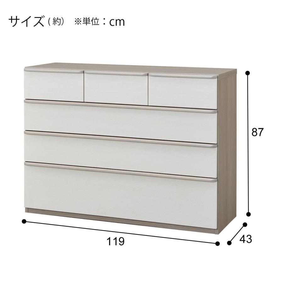 ニトリ（NITORI） ローチェスト(ニーズ3 120LC WW/GY) ニトリ期間限定