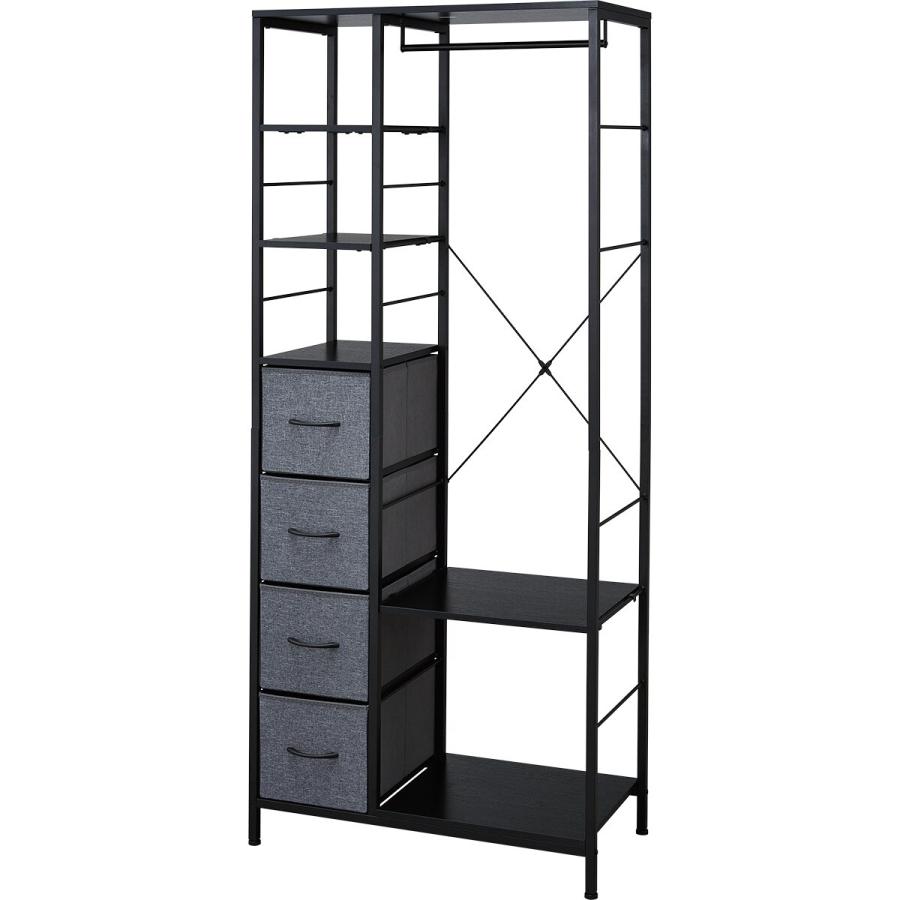 ニトリ（NITORI） ハンガーラックチェスト(MJ011 DGY/BK) : ニトリ