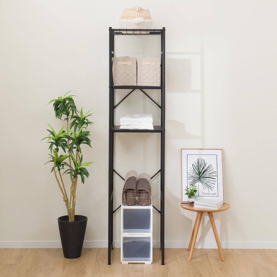 ニトリ（NITORI） 高さのあるシェルフラック(BN002 BK 46cm幅