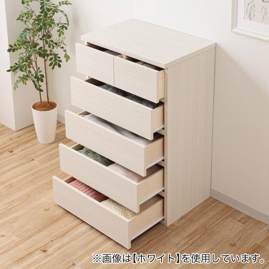 ホワイト木製チェスト 5段 (商品は現地引き取りになります) ニトリ（NITORI） 日本製 組立不要 完成品 チェスト (幅60cm 5段