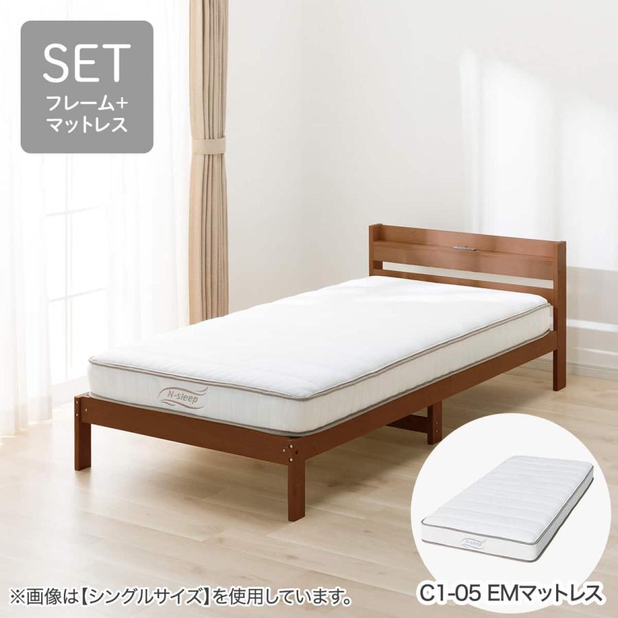 ニトリ（NITORI） セミダブル すのこベッドフレームマットレスセット