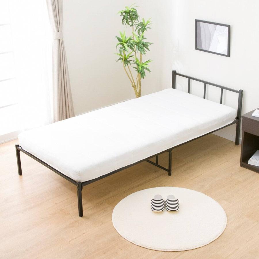 ★中古美品★ニトリ・ シングルパイプベッド・バジーナ／ シングルベッド フレームのみ W97.5×D212×H60cm ニトリ（NITORI） シングルパイプベッド (バジーナF BK) : ニトリ