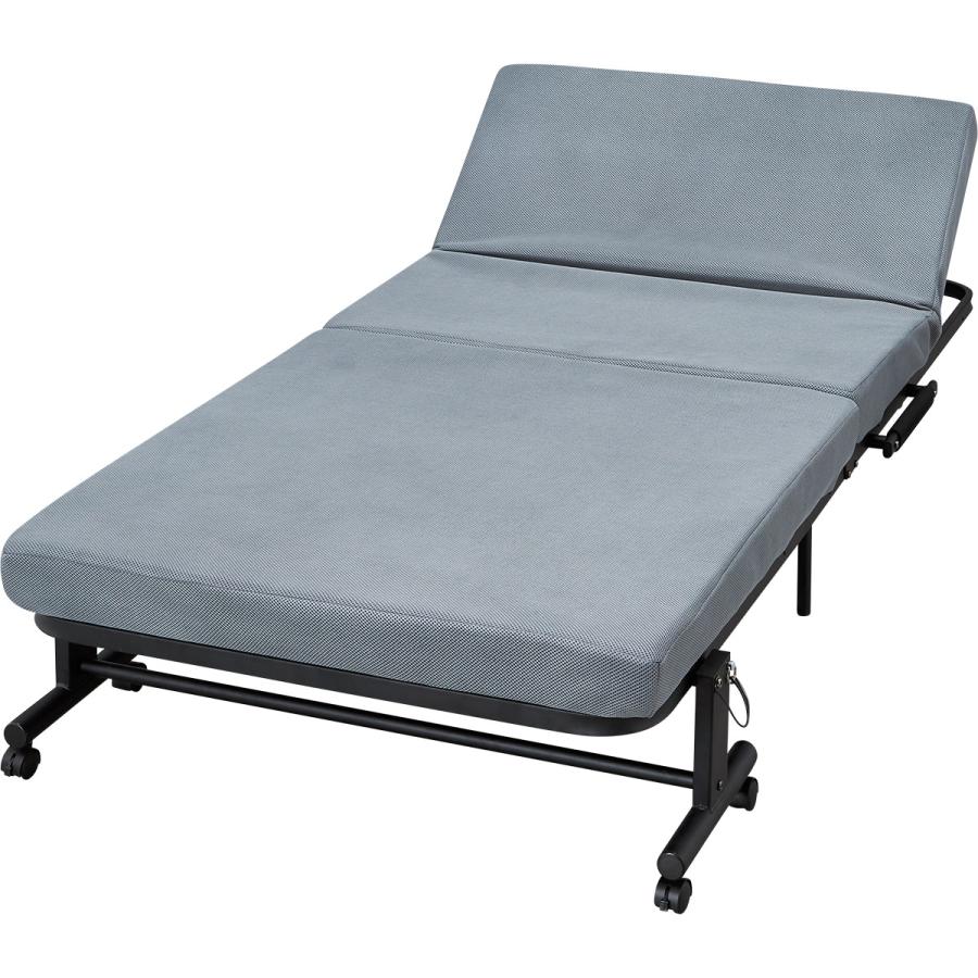 【最終値下げ】ニトリ 折り畳みベッド 折りたたみベッド シングル リクライニング ニトリ（NITORI） リクライニング機能付き折りたたみベッド(DJ004