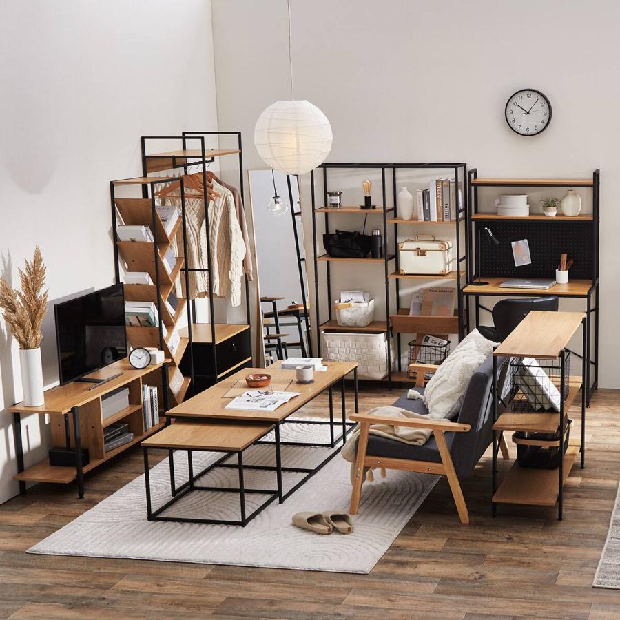 FURNITURE GALLERY オープンシェルフテーブル ニトリ（NITORI） オープンシェルフ(KP508 1510 LBR/BK) : ニトリ