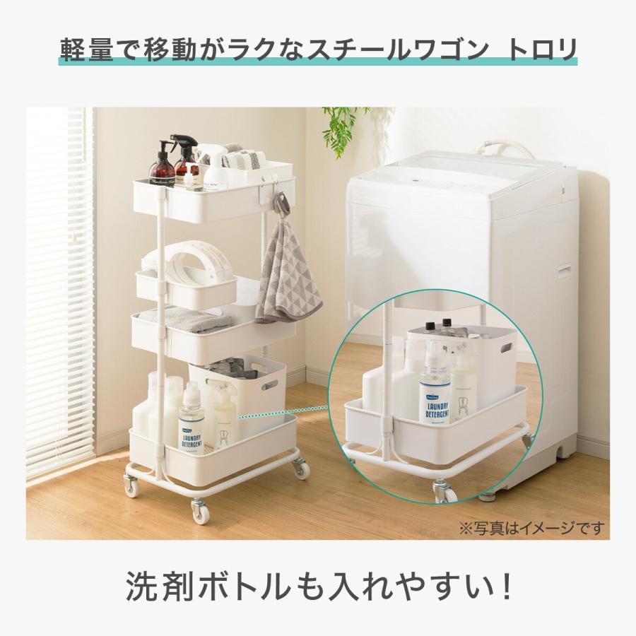 ニトリ 【ランドリー収納】回転バスケット付き トロリ3点セット ニトリ 【ランドリー収納】回転バスケット付き トロリ3点セット