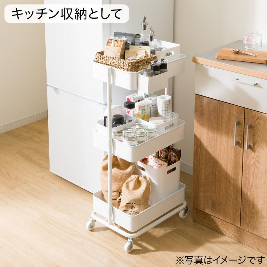 軽量で移動がラクなスチールワゴン トロリ(ホワイト) ニトリ  