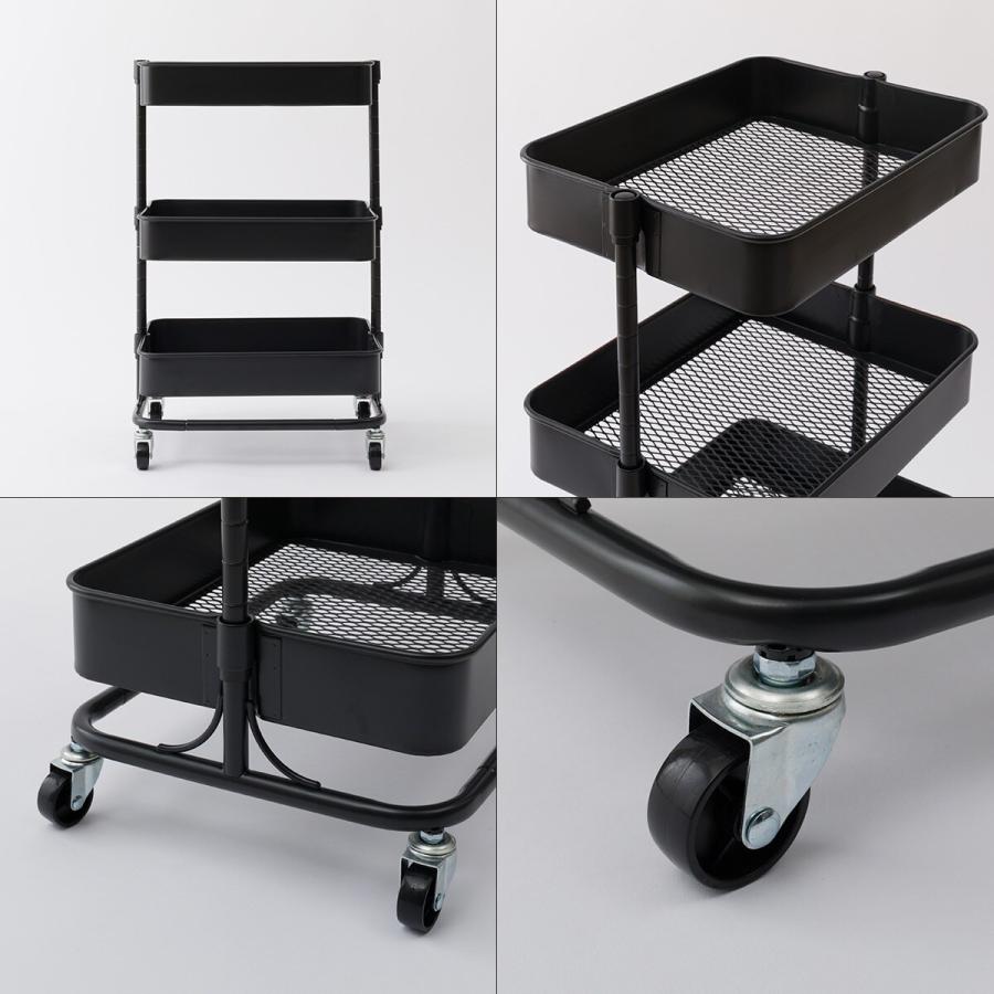 ★エリア内送料無料　使用頻度極小　ニトリ　人気のブラック3点セット★ ニトリ 【ランドリー収納】回転バスケット付き トロリコンパクト