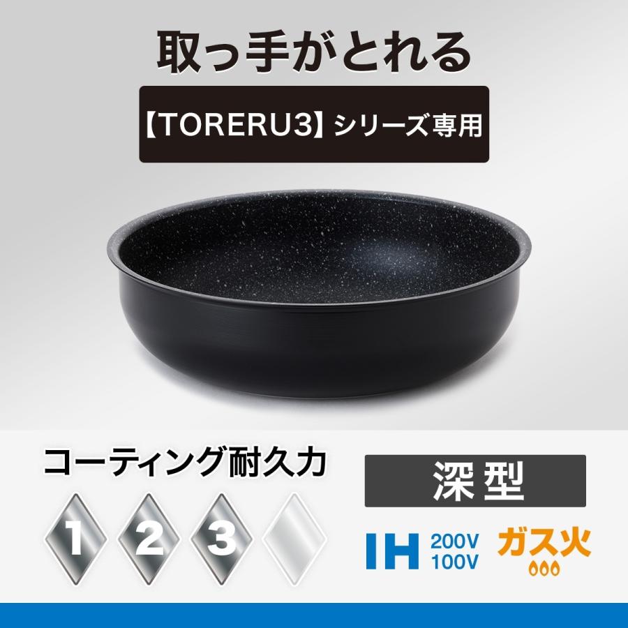 ニトリ（NITORI） 取っ手がとれる 超軽量扱いやすい深型フライパン