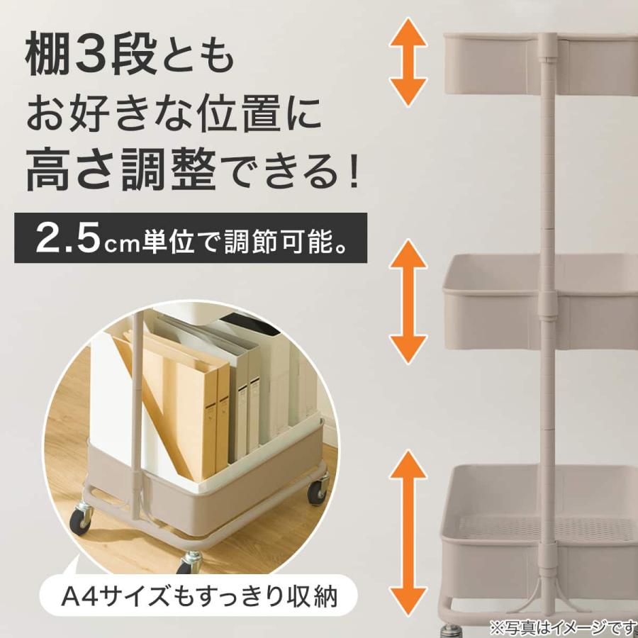 ニトリ NITORI 3段とも高さ調節ができるキッチンワゴン2台セット検） キャスター付 IKEA イケア スチールラック ツールワゴン手渡し可能 ニトリ（NITORI） 3段とも高さ調節ができるキッチンワゴン レギュラー
