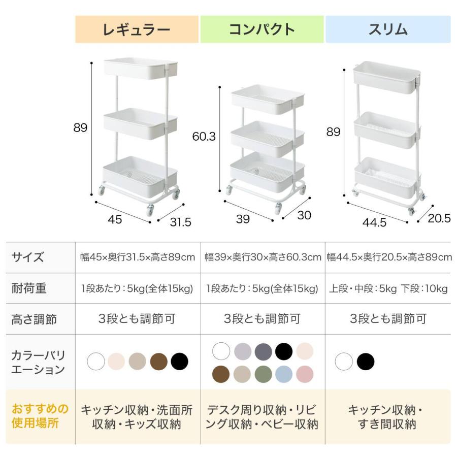 ニトリ（NITORI） 3段とも高さ調節ができるキッチンワゴン レギュラー