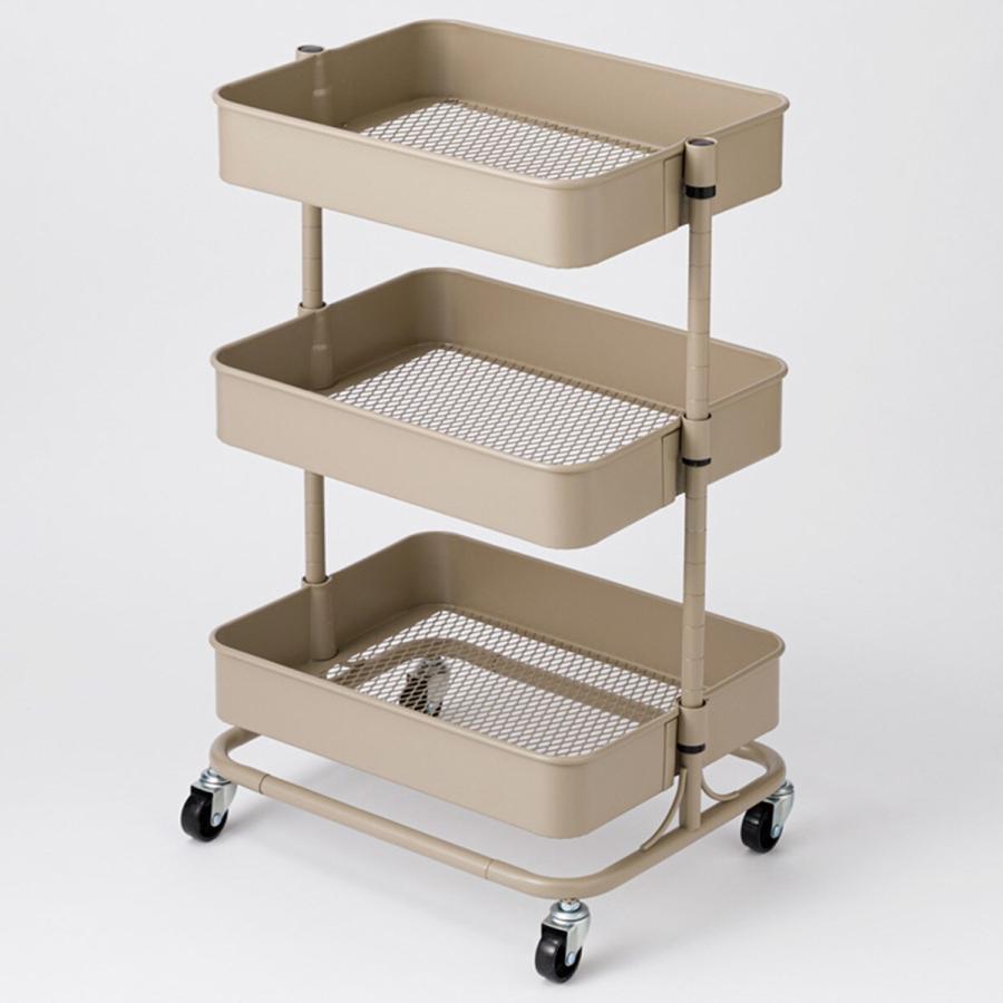 ニトリ（NITORI） 高さ調節ができるスチールワゴン トロリ4 コンパクト