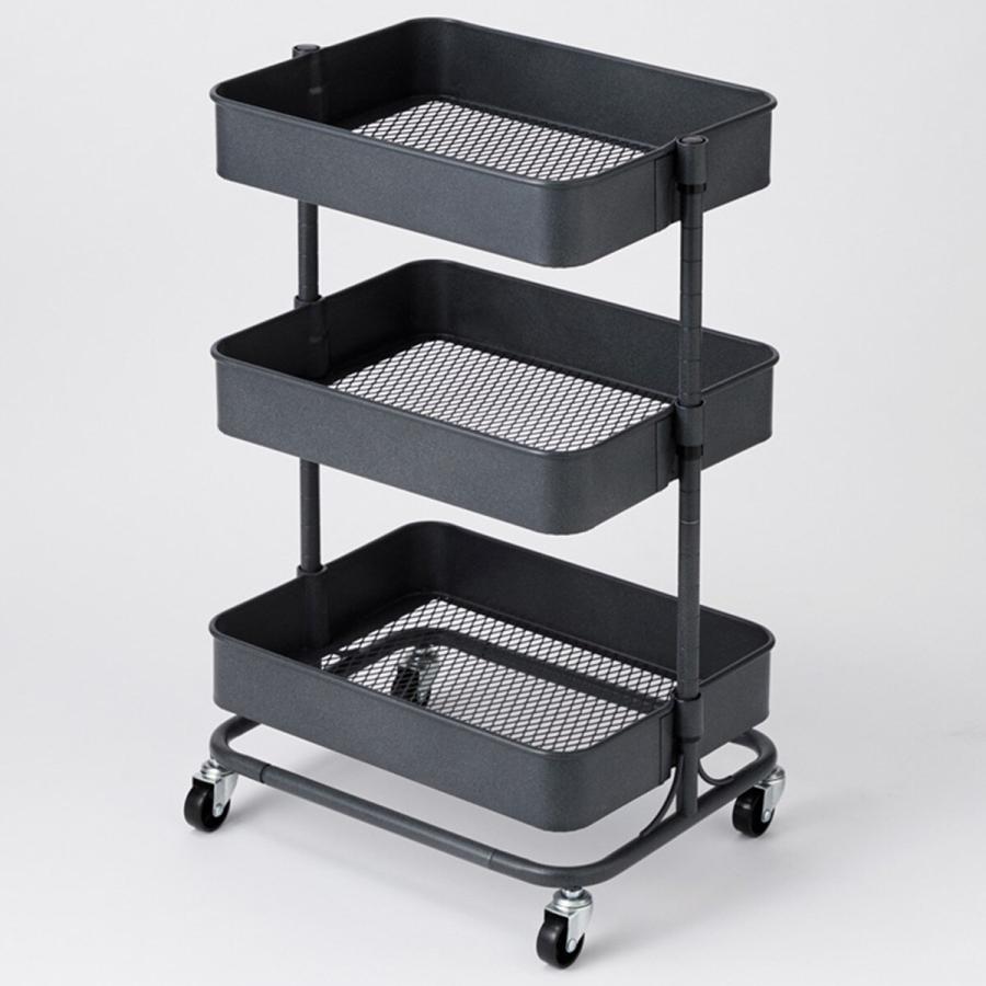 ニトリ NITORI 3段とも高さ調節ができるキッチンワゴン2台セット検） キャスター付 IKEA イケア スチールラック ツールワゴン手渡し可能 ニトリ（NITORI） ネット特別色 3段とも高さ調節ができるキッチン