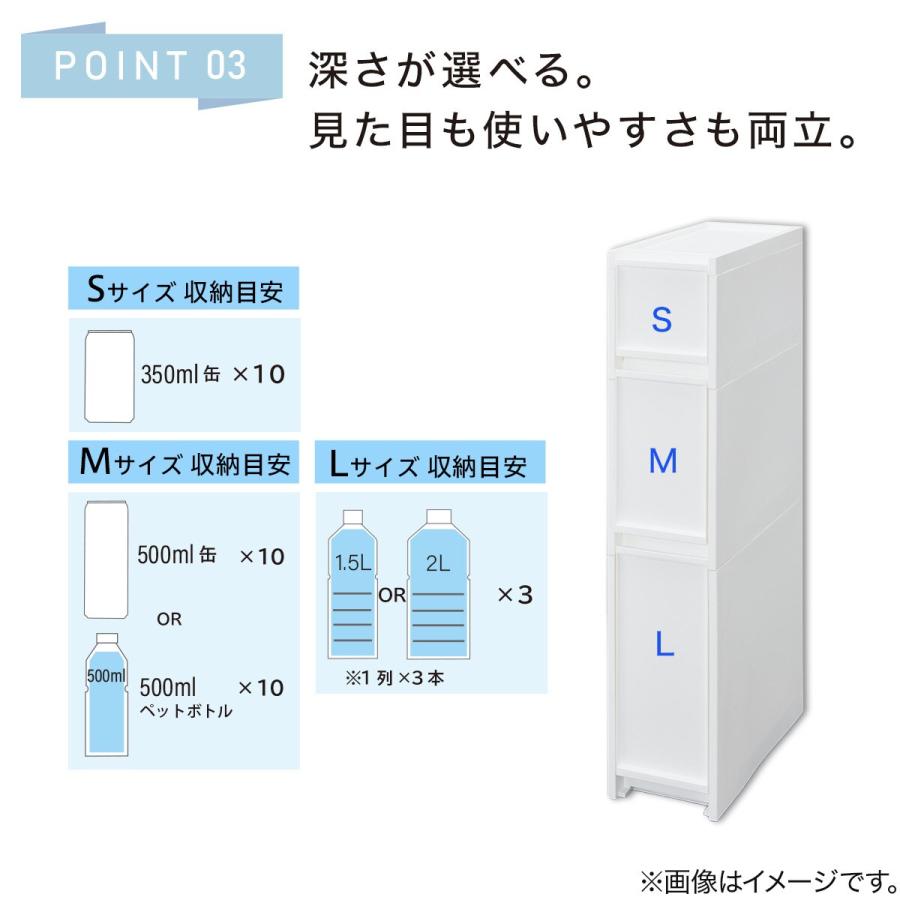 ニトリ（NITORI） 積み重ねできるスリムストッカー(SーMーL ホワイト