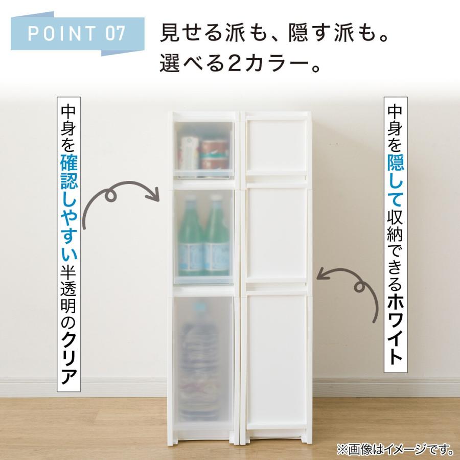 ニトリ（NITORI） 積み重ねできるスリムストッカー(SーMーL クリア N01