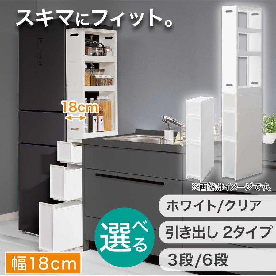 ニトリ（NITORI） 積み重ねできるスリムストッカー(SーMーL クリア N01