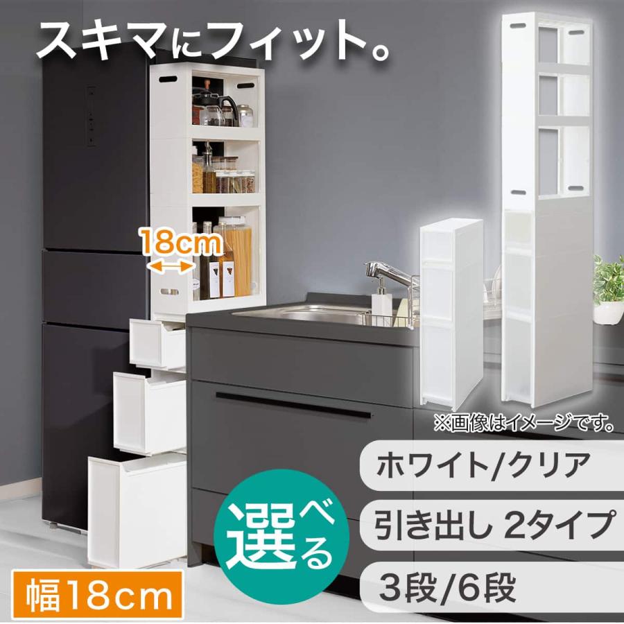 ニトリ（NITORI） 幅18cm 3段 スリムストッカー 引き出しマルチ分割