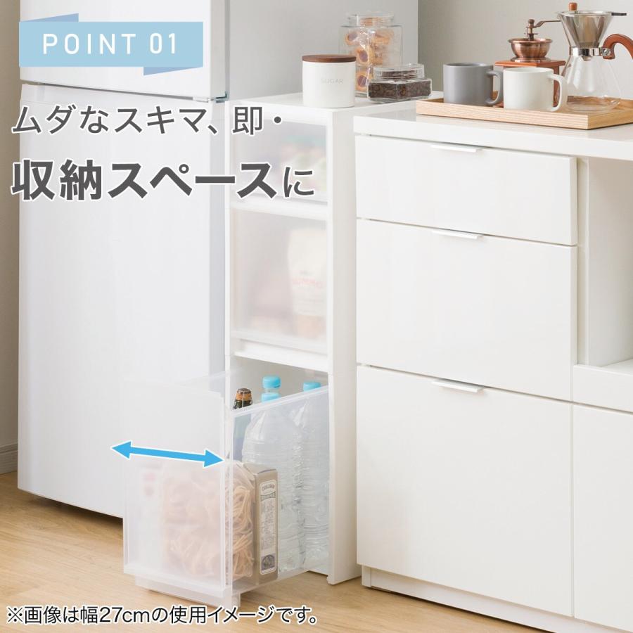 ニトリ（NITORI） 積み重ねできるスリムストッカー(SーMーL クリア N01