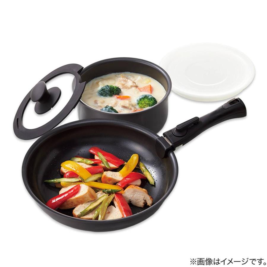ニトリ（NITORI） 取っ手がとれる フライパン・鍋5点セット IHスピン