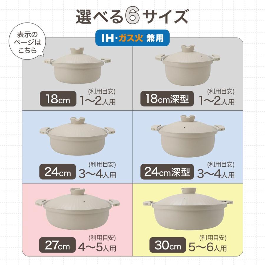 ニトリ（NITORI） IH・ガス火 超軽量 土鍋風卓上鍋 18cm(ベージュ