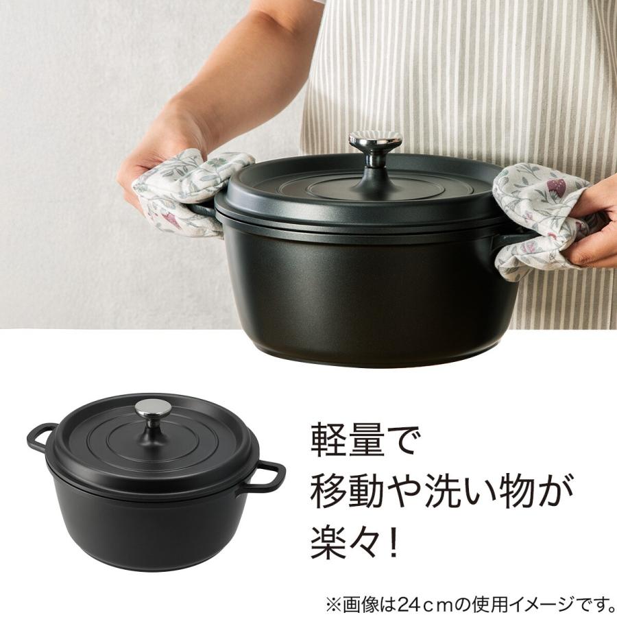 ニトリ（NITORI） IH ・ガス火軽量 無水鍋 24cm(KY070) : ニトリ Yahoo