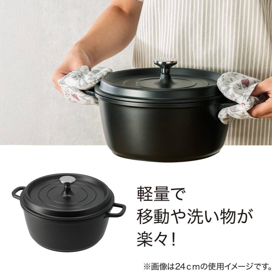 ニトリ（NITORI） IH ・ガス火軽量 無水鍋 深型 24cm(KY070) : ニトリ