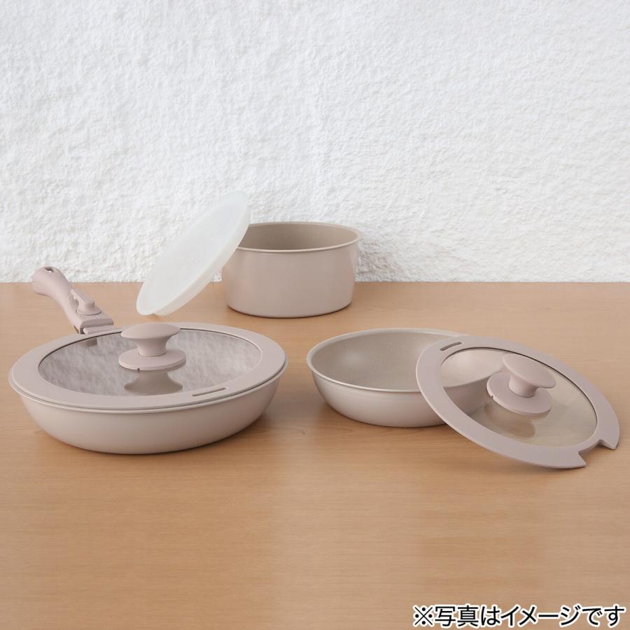 ニトリ（NITORI） IH・ガス火 フライパン・鍋(7点セット モカ TR02