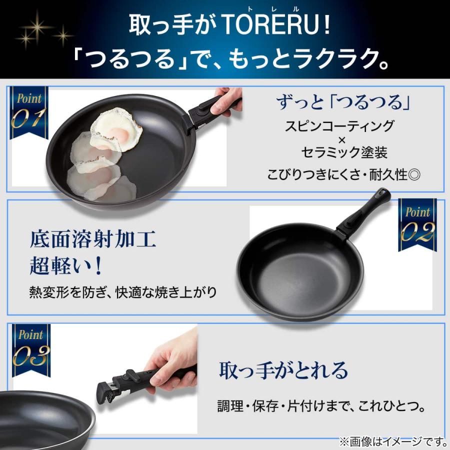 ニトリ（NITORI） 取っ手がとれる IHスピンコート 深型フライパン26cm