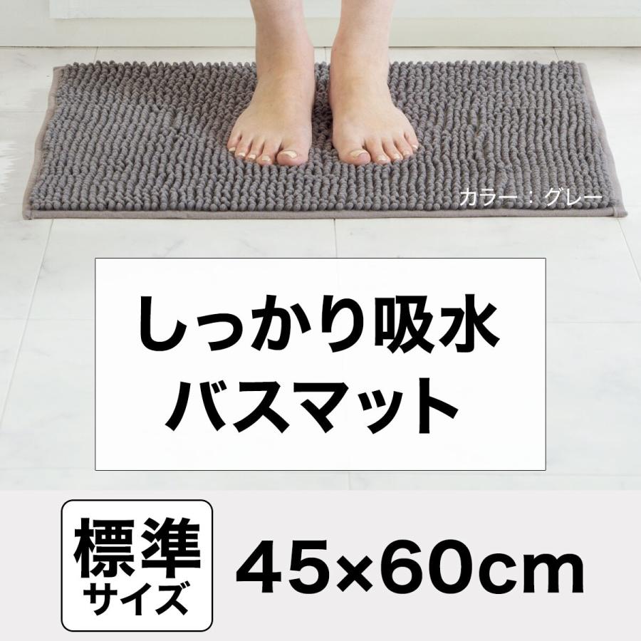 ニトリ（NITORI） 2点セット しっかり吸水バスマット(45x60cm ローズ