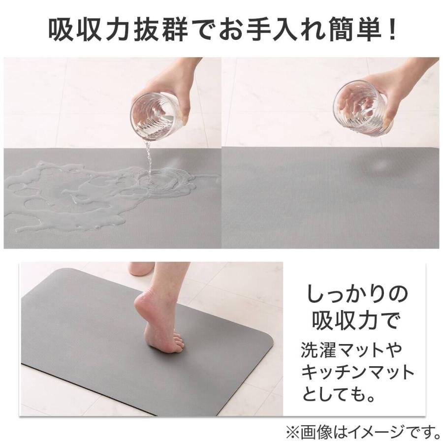 ニトリ（NITORI） 吸水がいい やわらかいバスマット(47x80 グレー NA06