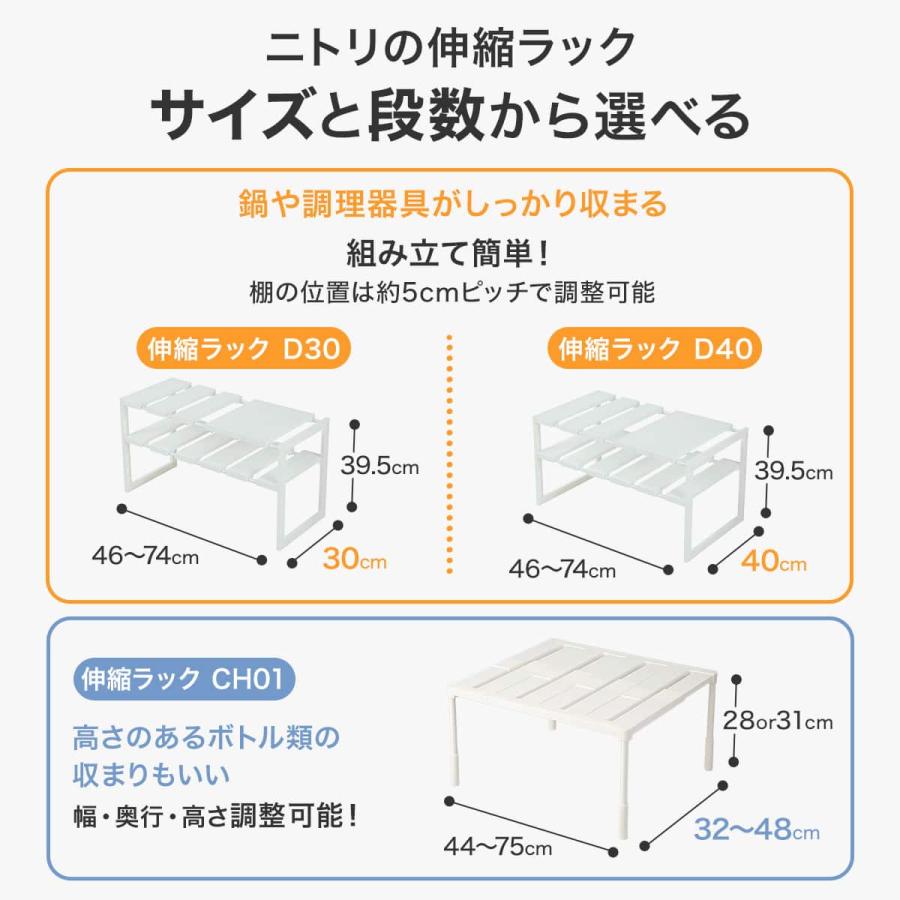 ニトリ（NITORI） 【シンク・洗面下 収納】幅・奥行・高さ調整可能