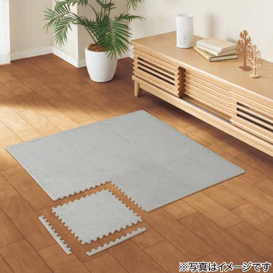 ニトリ（NITORI） 洗えるジョイントマット(グレー 9枚セット ふち付き
